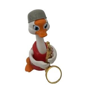 Interactive Musical Red Duck with a Saxaphone Plays music talks and rolls around